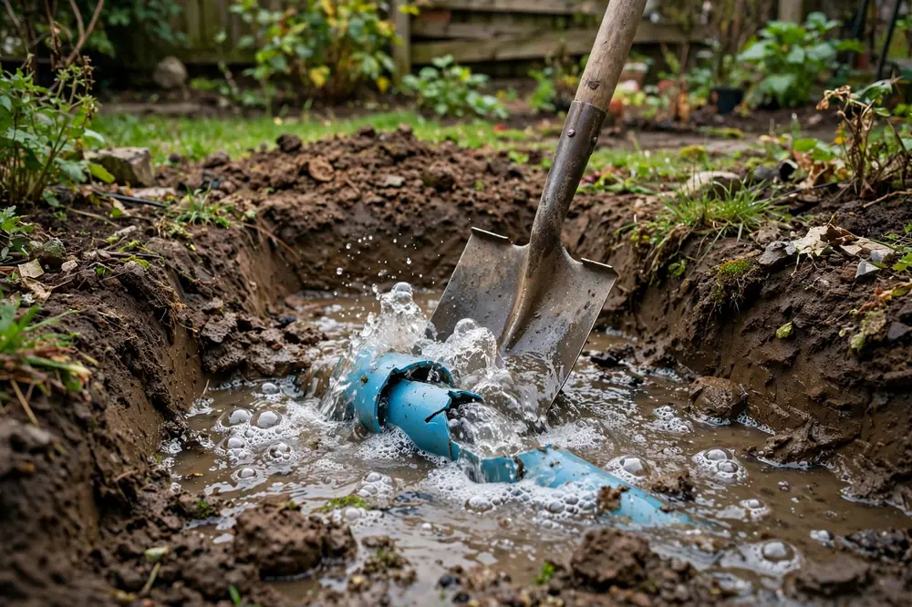 Pipe Damaged During Renovation — a close look at a frozen pipe section