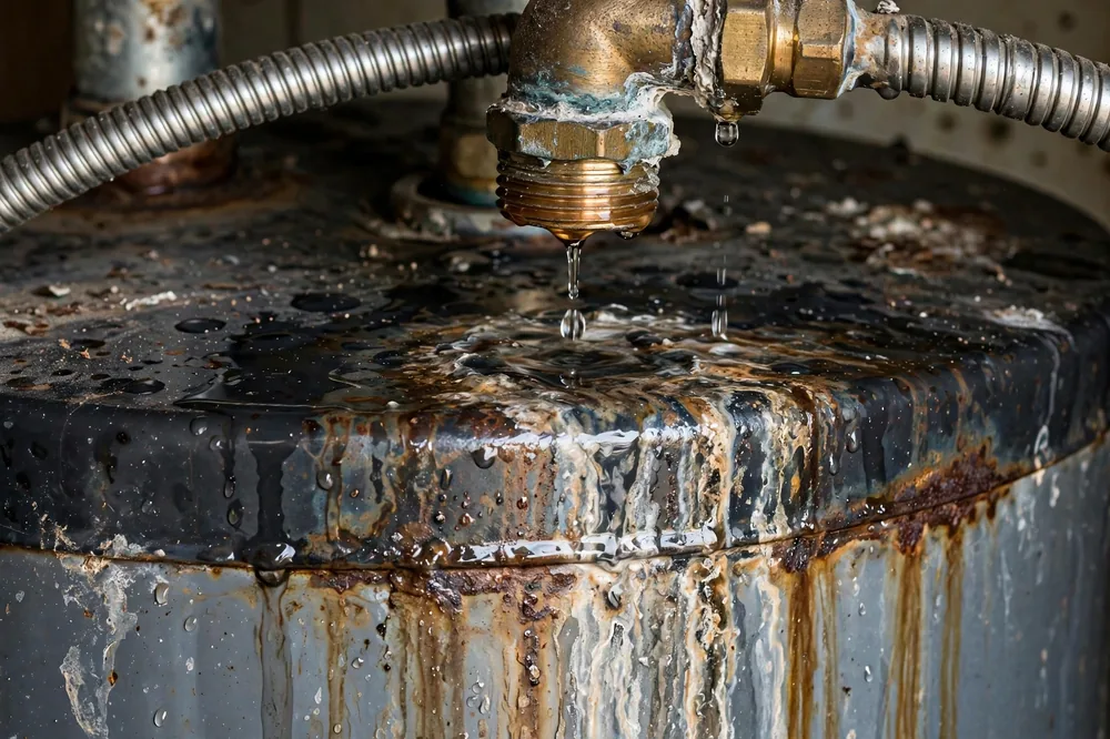 Burst Washing Machine Supply Hose — a close look at a frozen pipe section