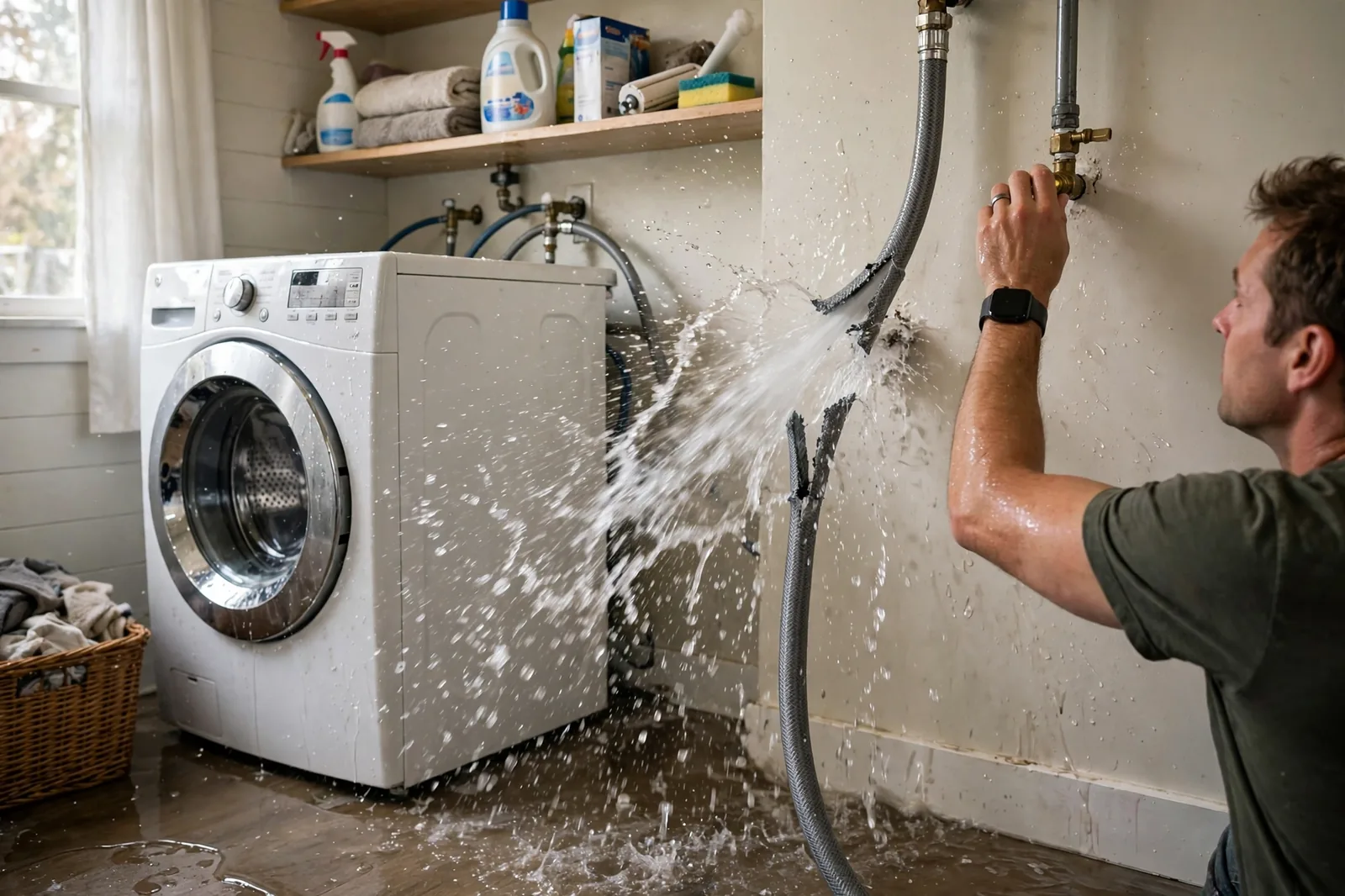 Burst Washing Machine Supply Hose — guide cover image