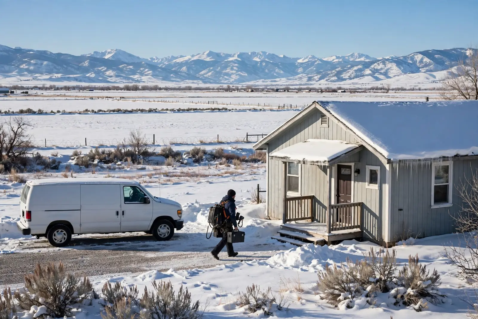 Burst Pipe & Freeze Water Damage Repair Almo, ID — a technician repairing a burst pipe in a home