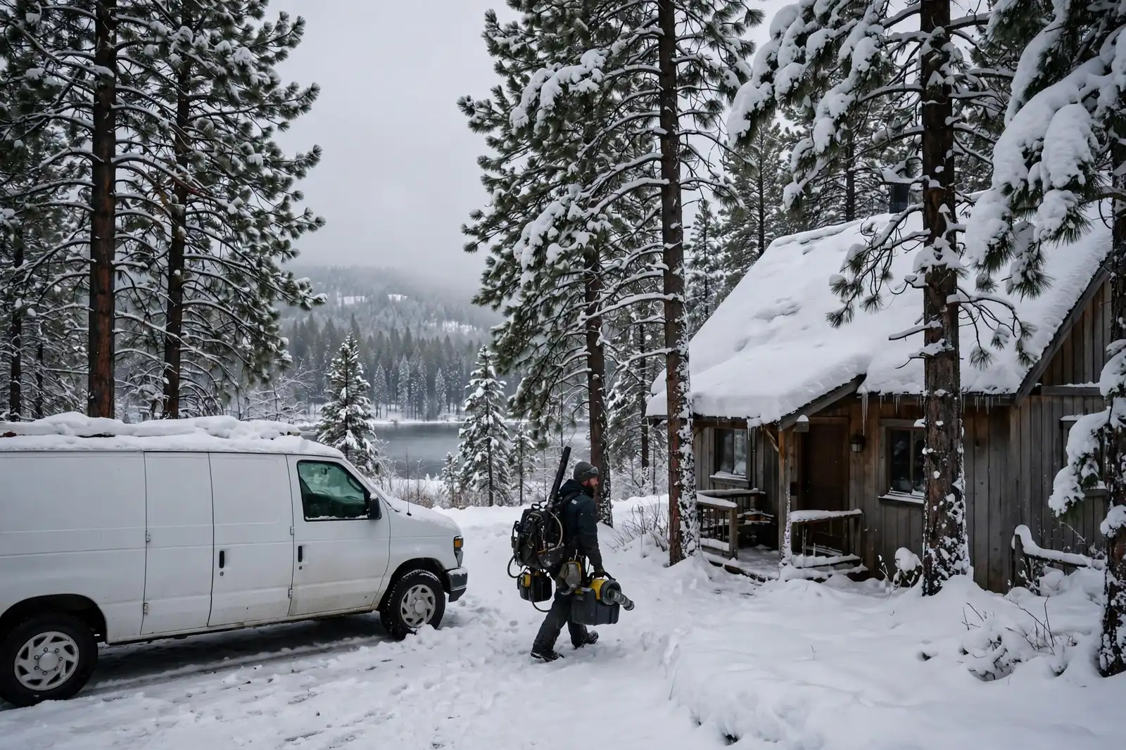 Burst Pipe & Freeze Water Damage Repair Athol, ID — a technician repairing a burst pipe in a home