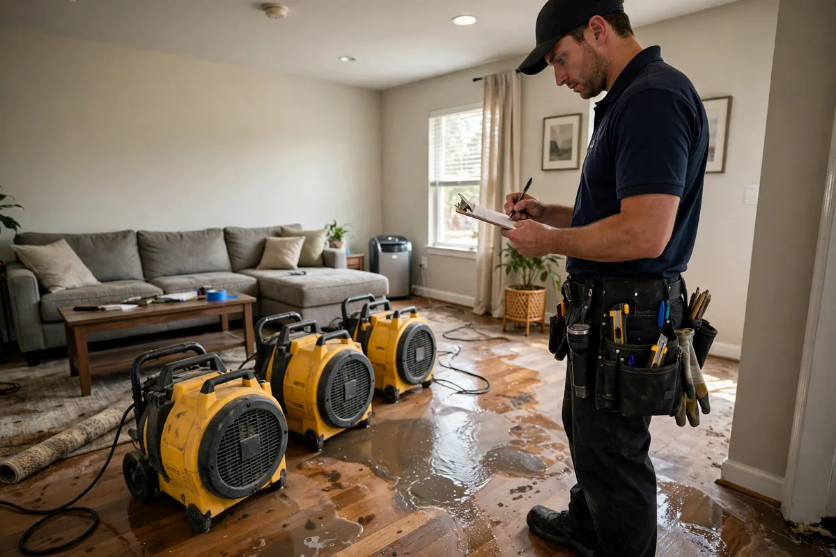 Burst Pipe & Freeze Water Damage Repair Banks, ID — a technician fitting pipe insulation