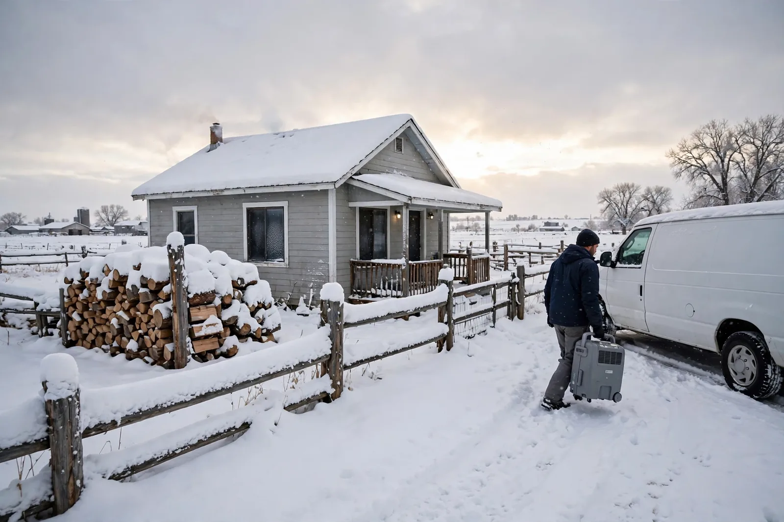 Burst Pipe & Freeze Water Damage Repair Basalt, ID — a technician repairing a burst pipe in a home