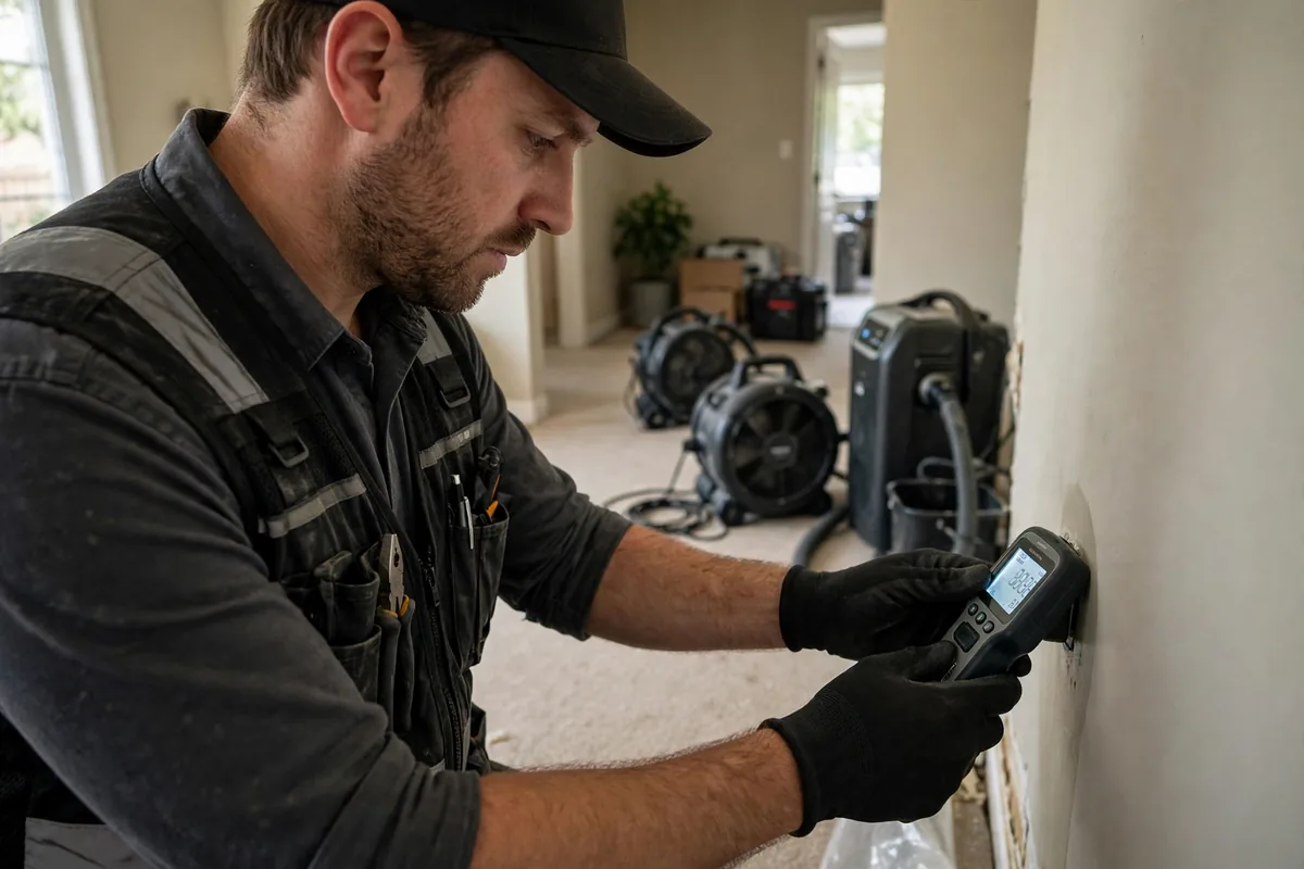 Burst Pipe & Freeze Water Damage Repair Basalt, ID — a technician fitting pipe insulation