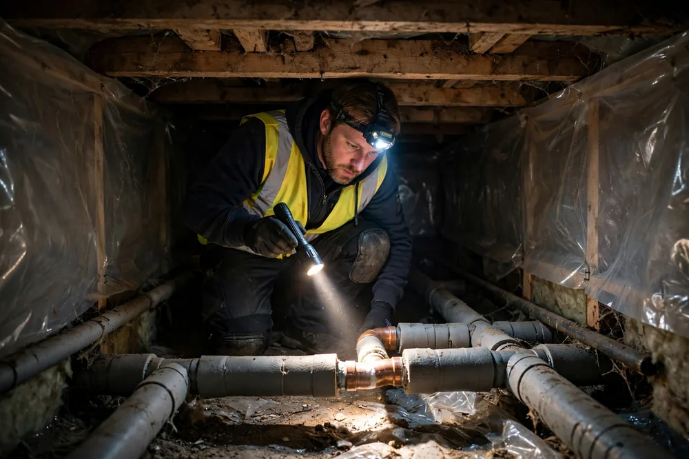 Burst Pipe & Freeze Water Damage Repair Cambridge, ID — thermal imaging used to find a hidden burst pipe
