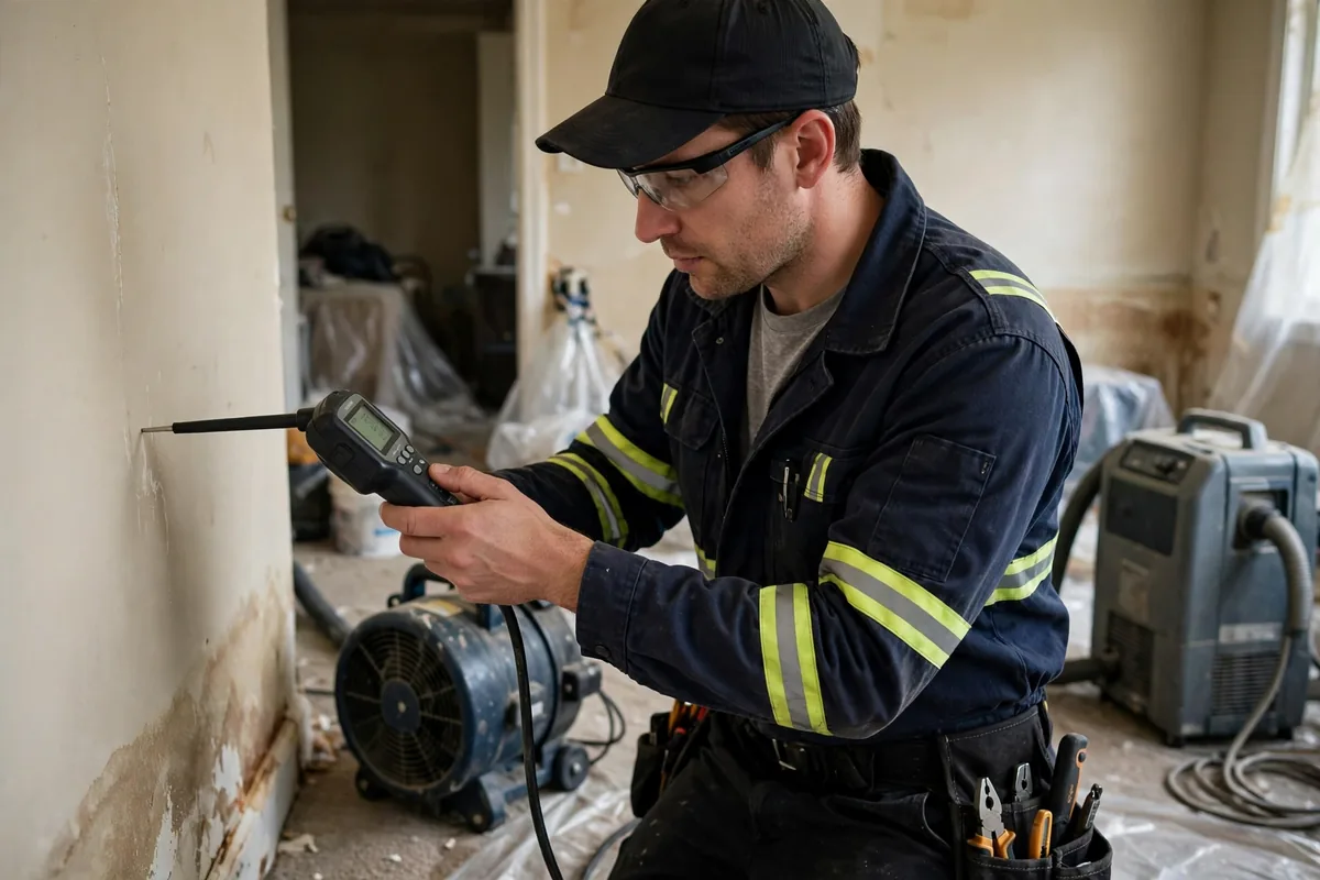 Burst Pipe & Freeze Water Damage Repair Cataldo, ID — a technician fitting pipe insulation