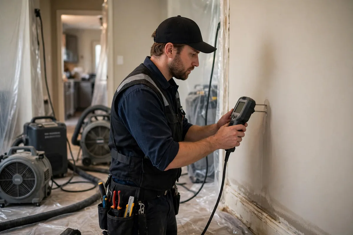 Burst Pipe & Freeze Water Damage Repair Chester, ID — a technician fitting pipe insulation