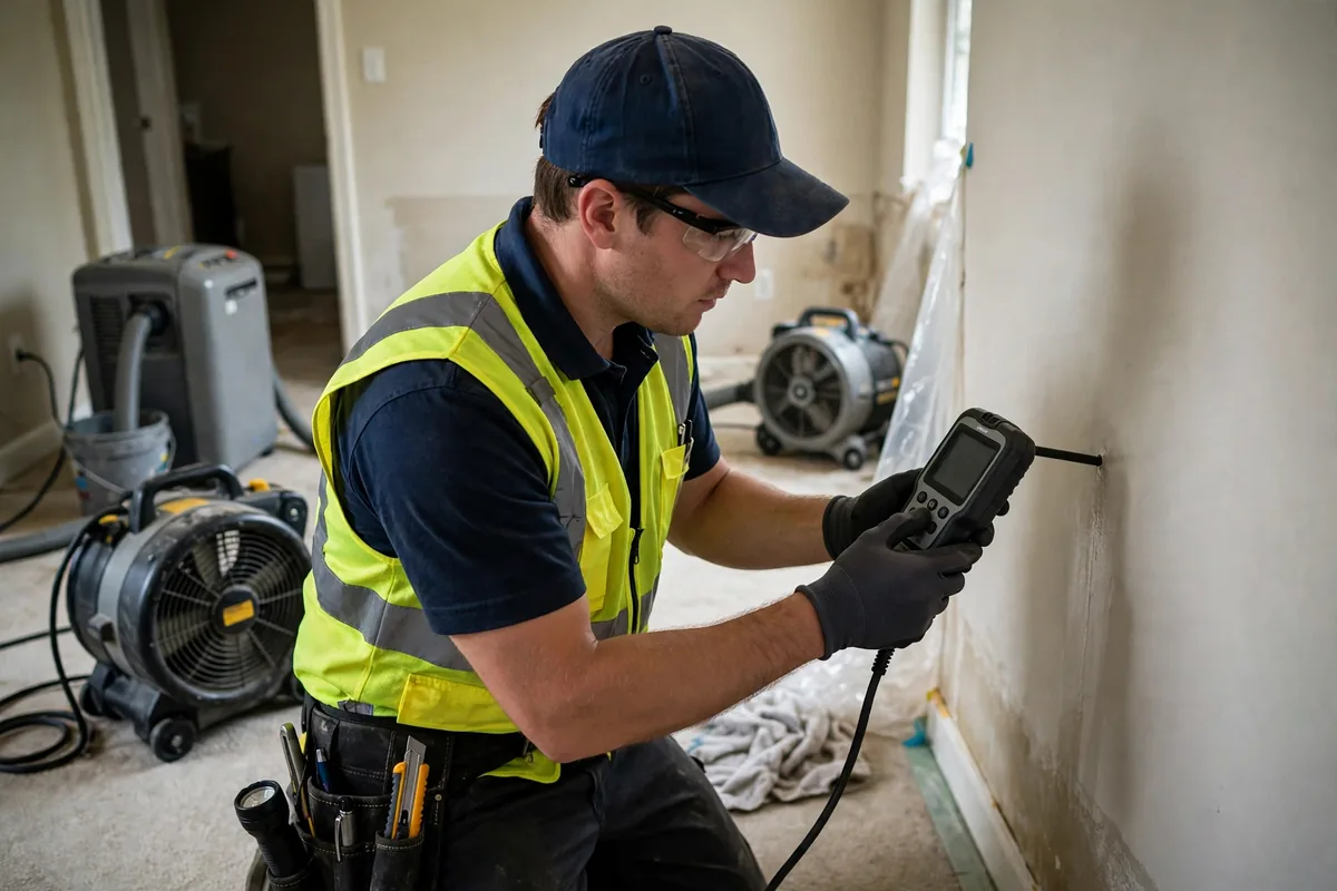 Burst Pipe & Freeze Water Damage Repair Clark Fork, ID — a technician fitting pipe insulation