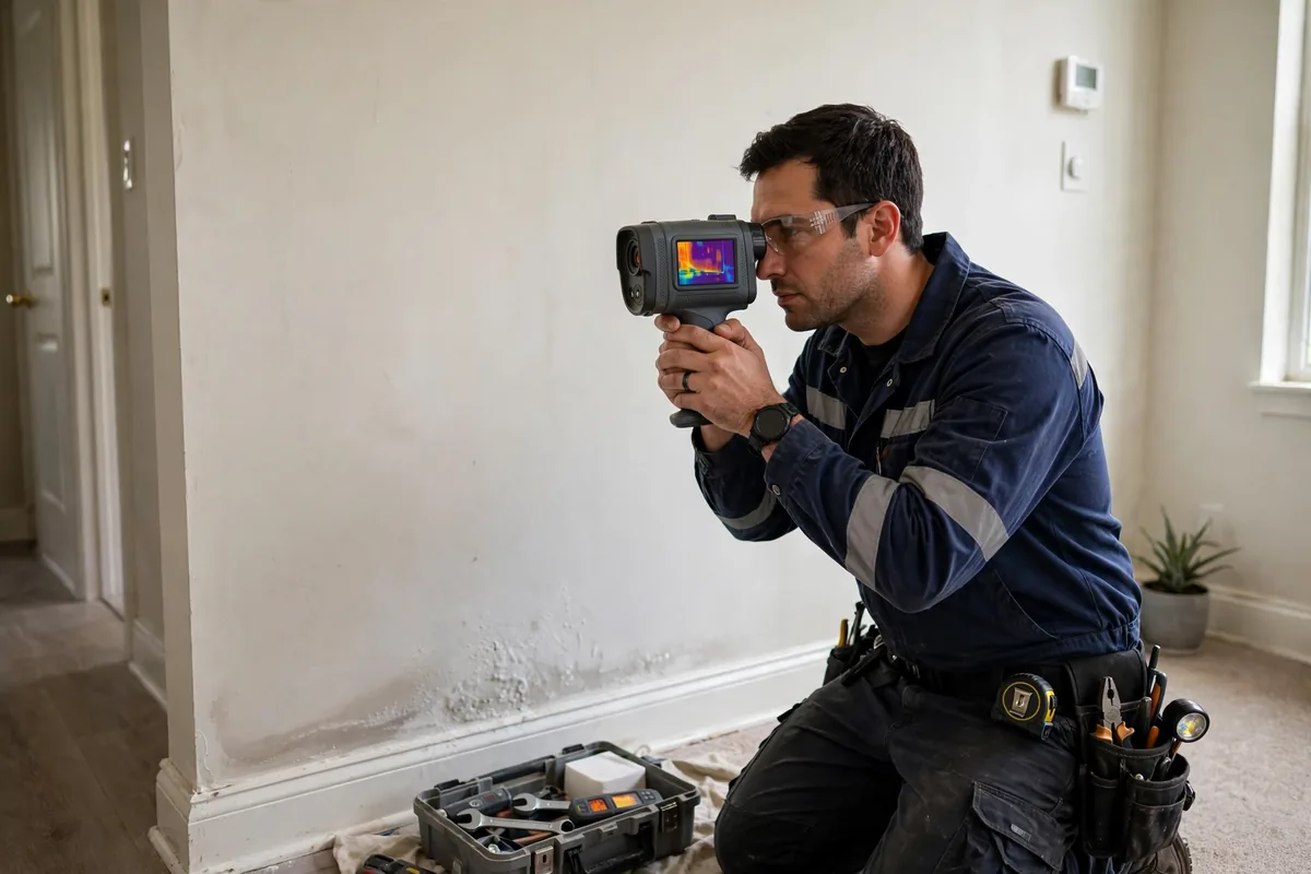 Burst Pipe & Freeze Water Damage Repair Cocolalla, ID — a technician fitting pipe insulation
