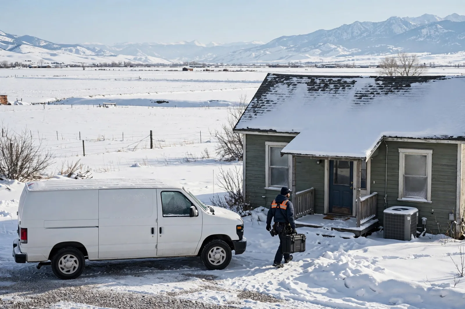 Burst Pipe & Freeze Water Damage Repair Downey, ID — a technician repairing a burst pipe in a home