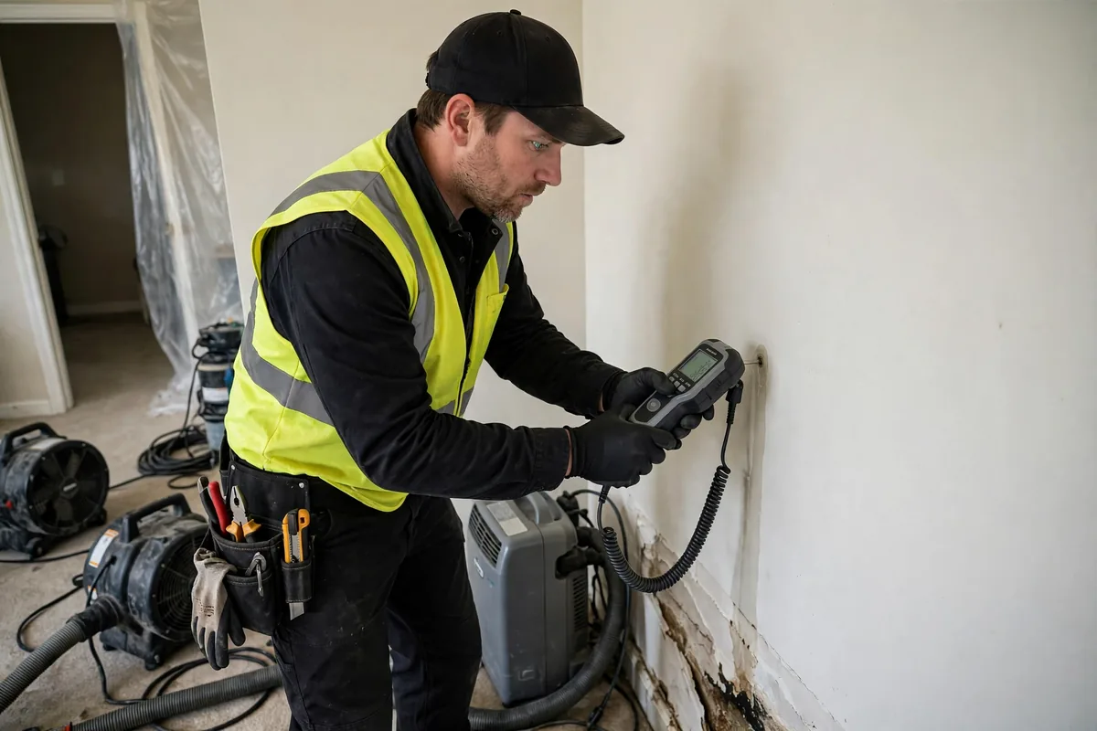Burst Pipe & Freeze Water Damage Repair Eagle, ID — a technician fitting pipe insulation