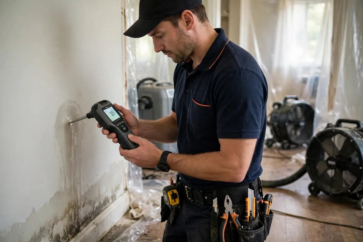 Burst Pipe & Freeze Water Damage Repair Firth, ID — a technician fitting pipe insulation
