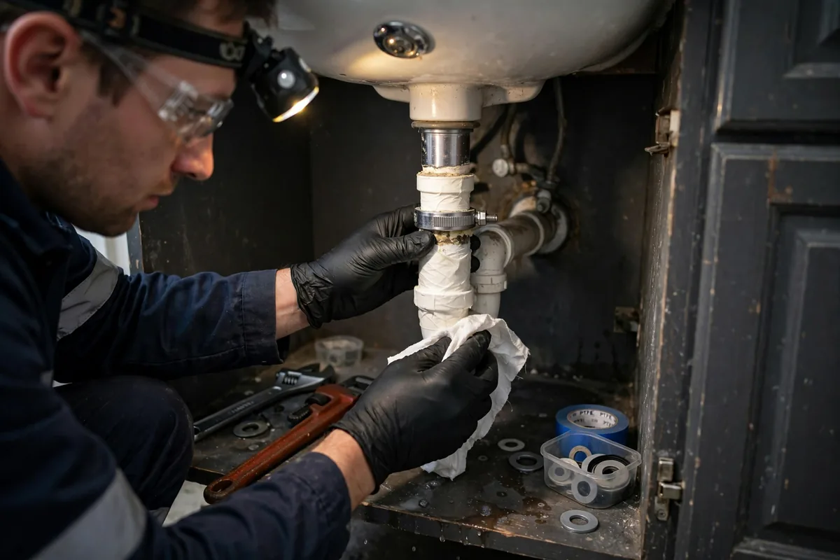 Burst Pipe & Freeze Water Damage Repair Fort Hall, ID — a technician fitting pipe insulation