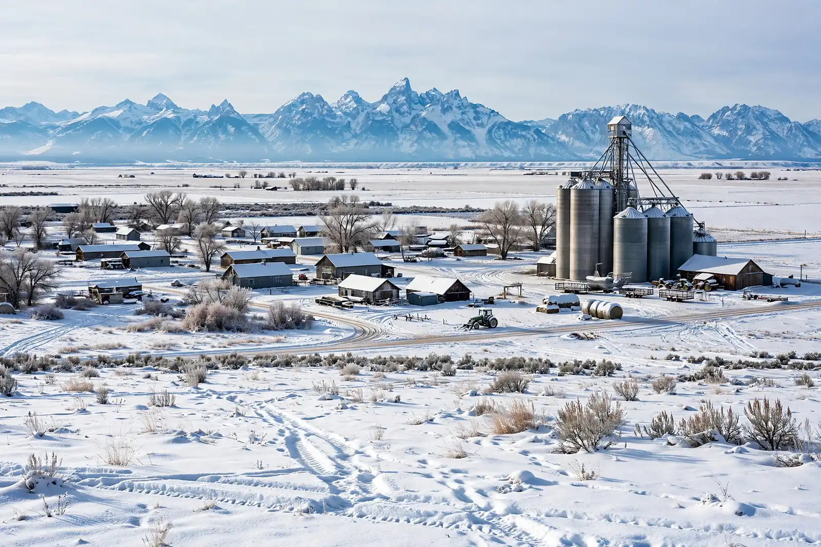 Burst Pipe & Freeze Water Damage Repair Franklin County, ID — an Idaho winter landscape in Franklin County with a service van