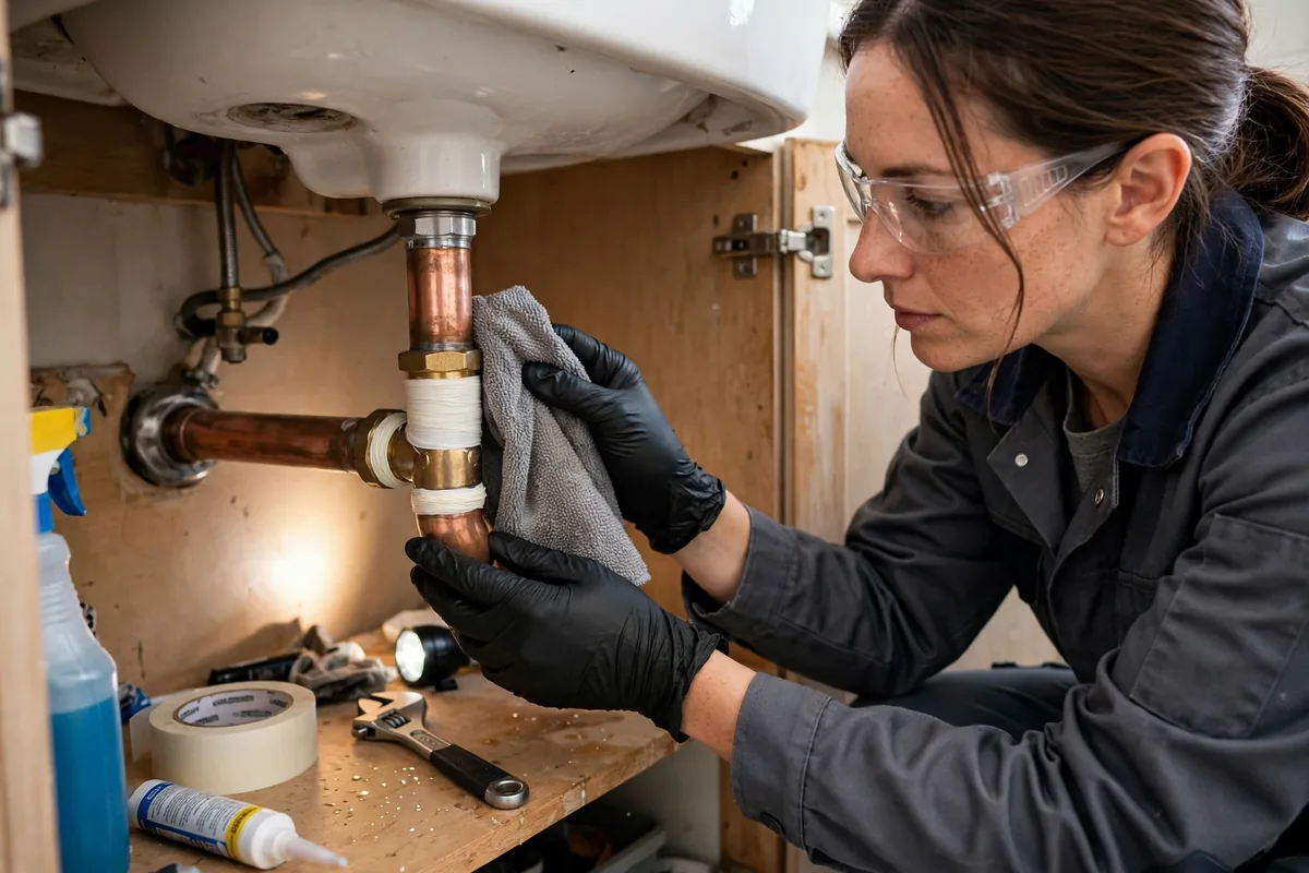 Burst Pipe & Freeze Water Damage Repair Fruitland, ID — a technician fitting pipe insulation