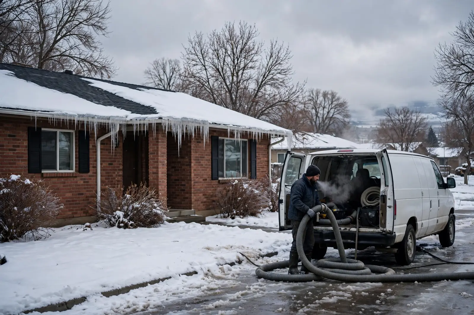 Burst Pipe & Freeze Water Damage Repair Garden City, ID — a technician repairing a burst pipe in a home