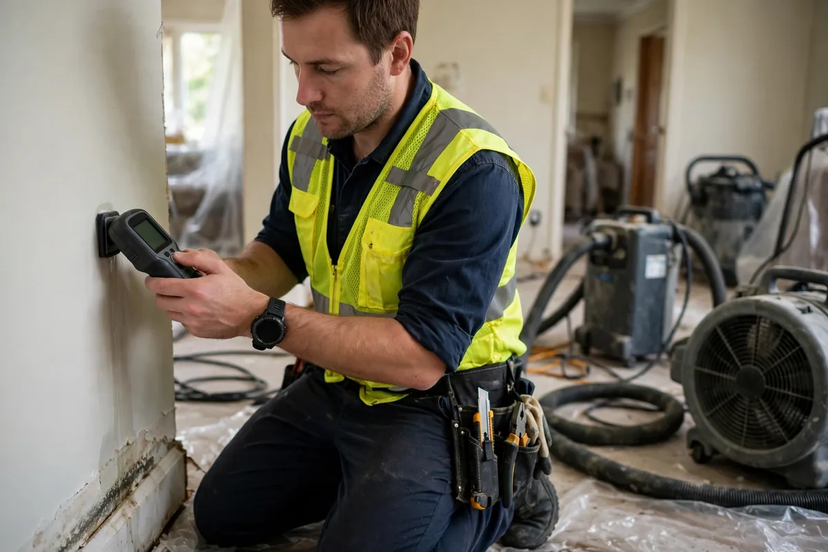 Burst Pipe & Freeze Water Damage Repair Gibbonsville, ID — a technician fitting pipe insulation