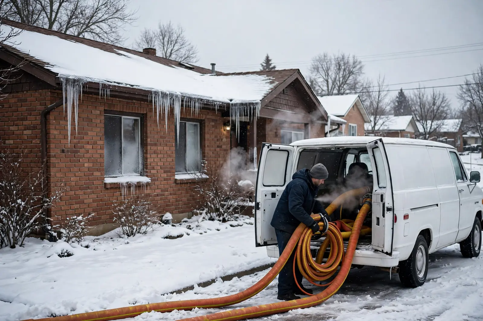 Burst Pipe & Freeze Water Damage Repair Glenns Ferry, ID — a technician repairing a burst pipe in a home