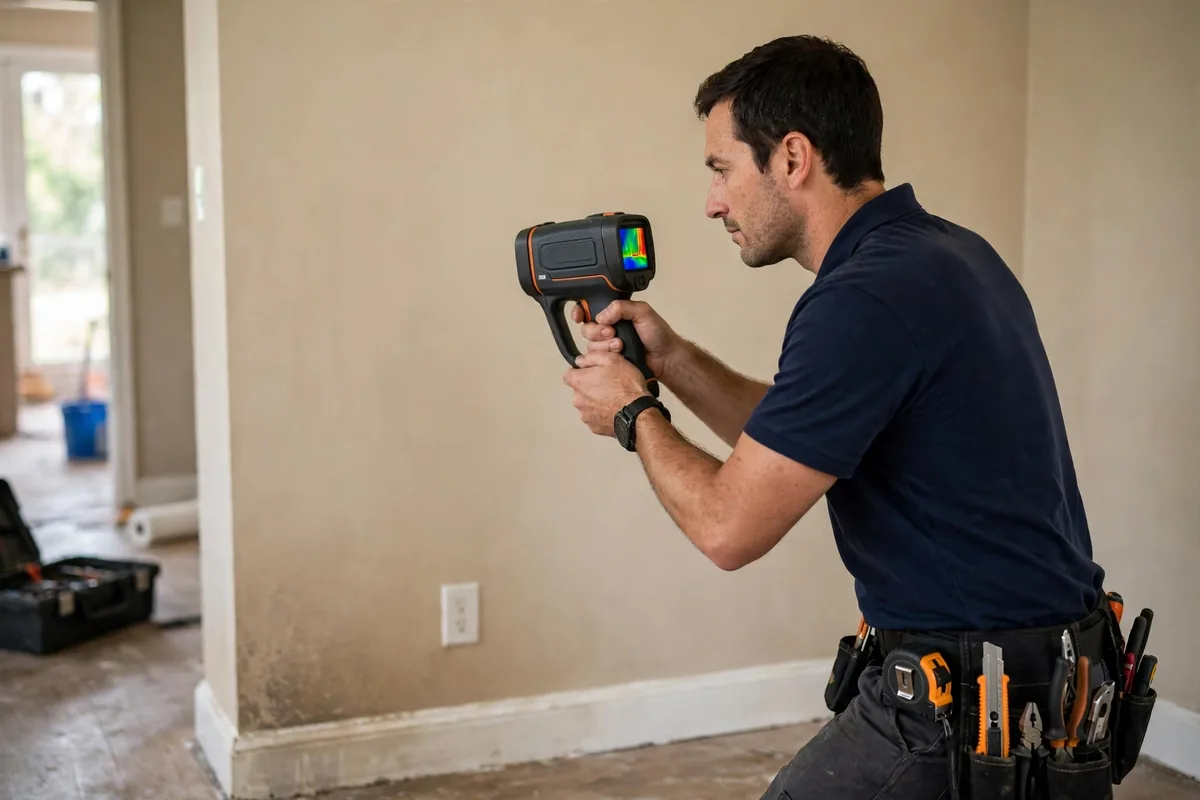Burst Pipe & Freeze Water Damage Repair Grace, ID — a technician fitting pipe insulation