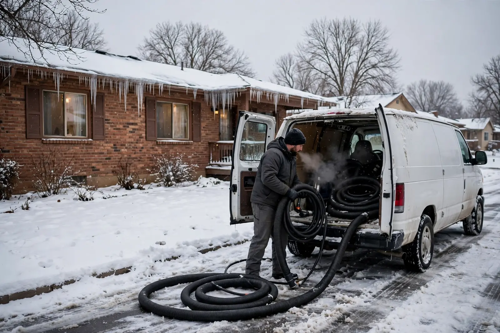 Burst Pipe & Freeze Water Damage Repair Grand View, ID — a technician repairing a burst pipe in a home