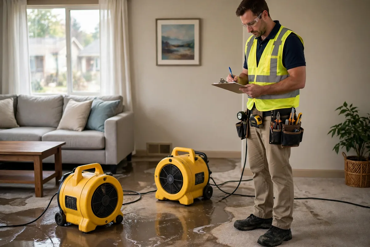 Burst Pipe & Freeze Water Damage Repair Grand View, ID — a technician fitting pipe insulation