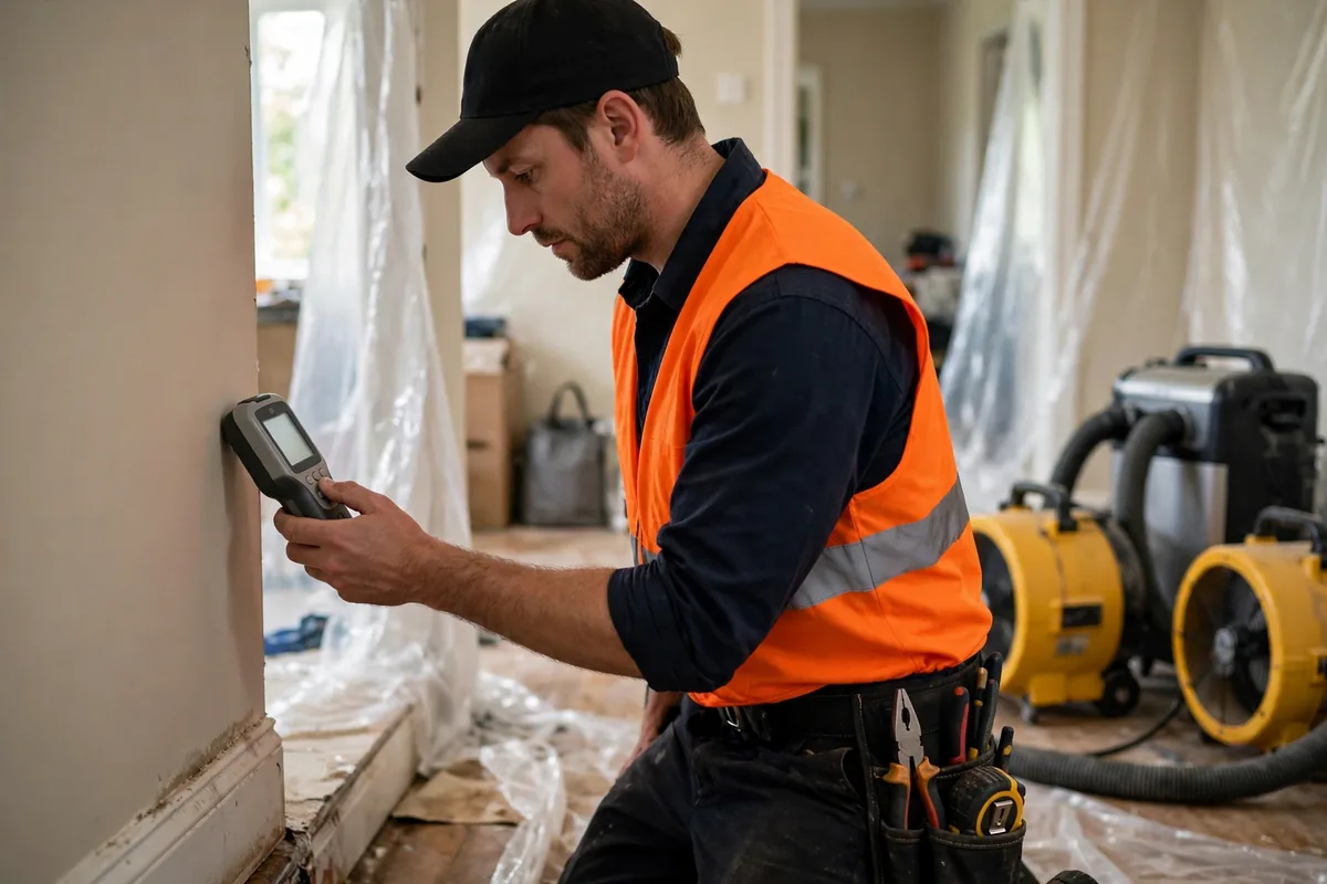 Burst Pipe & Freeze Water Damage Repair Howe, ID — a technician fitting pipe insulation