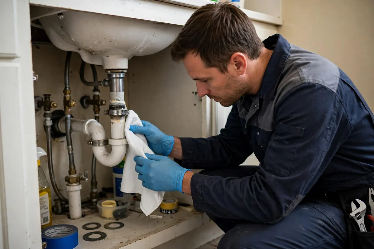 Burst Pipe & Freeze Water Damage Repair Idaho City, ID — a technician fitting pipe insulation
