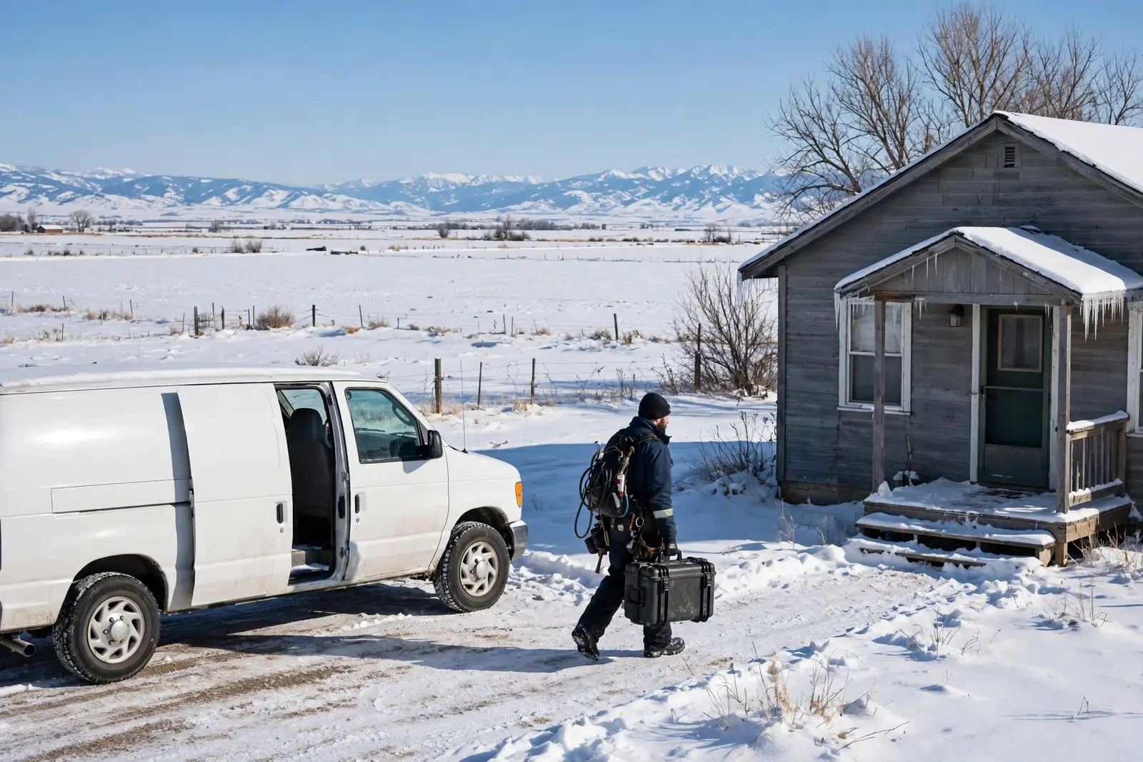 Burst Pipe & Freeze Water Damage Repair Idaho Falls, ID — a technician repairing a burst pipe in a home