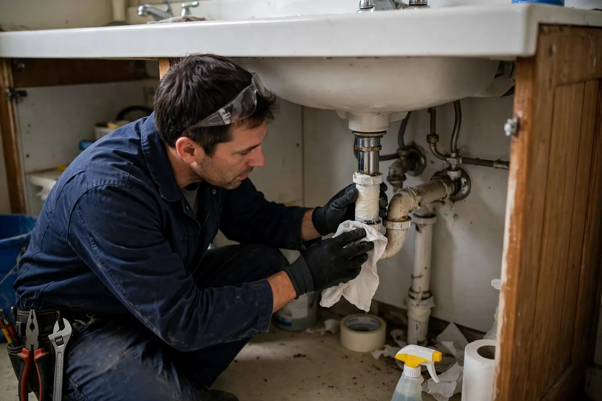 Burst Pipe & Freeze Water Damage Repair Idaho Falls, ID — a technician fitting pipe insulation