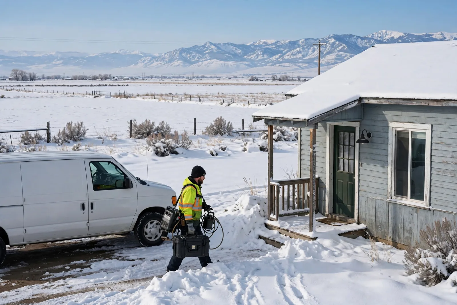Burst Pipe & Freeze Water Damage Repair Inkom, ID — a technician repairing a burst pipe in a home