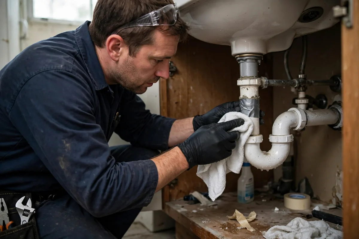Burst Pipe & Freeze Water Damage Repair Inkom, ID — a technician fitting pipe insulation