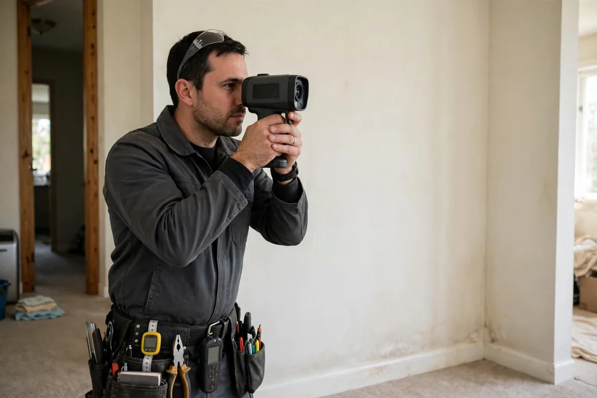 Burst Pipe & Freeze Water Damage Repair Iona, ID — a technician fitting pipe insulation