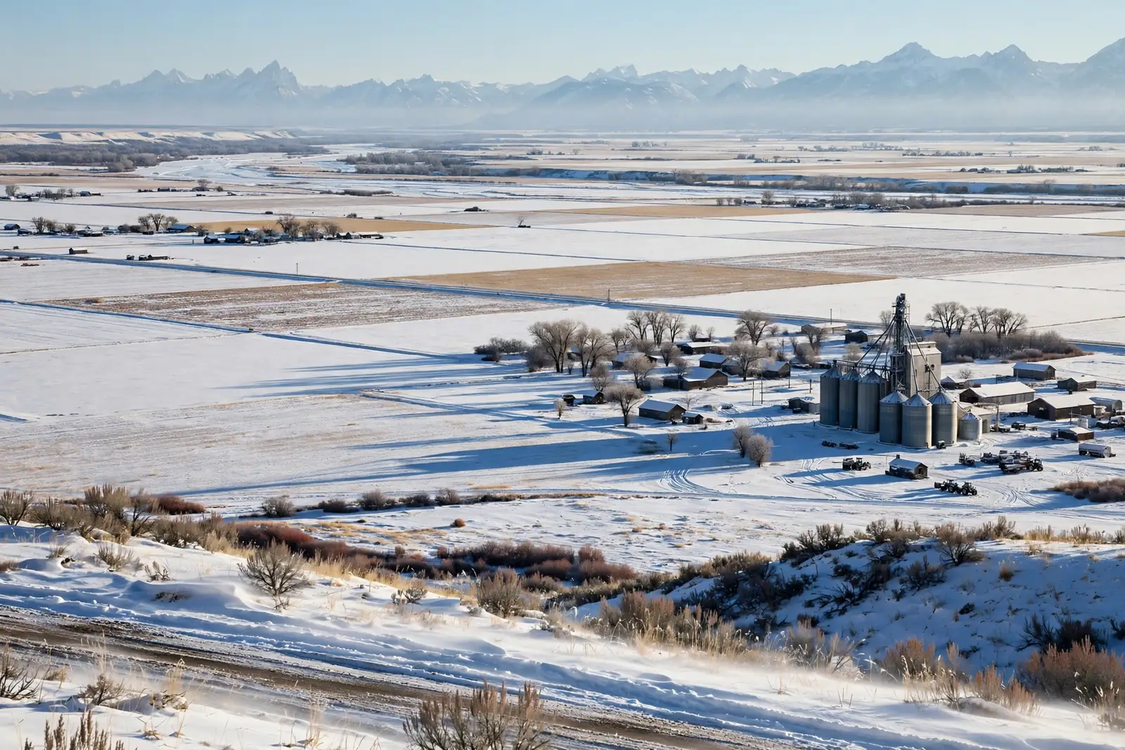 Burst Pipe & Freeze Water Damage Repair Jefferson County, ID — an Idaho winter landscape in Jefferson County with a service van