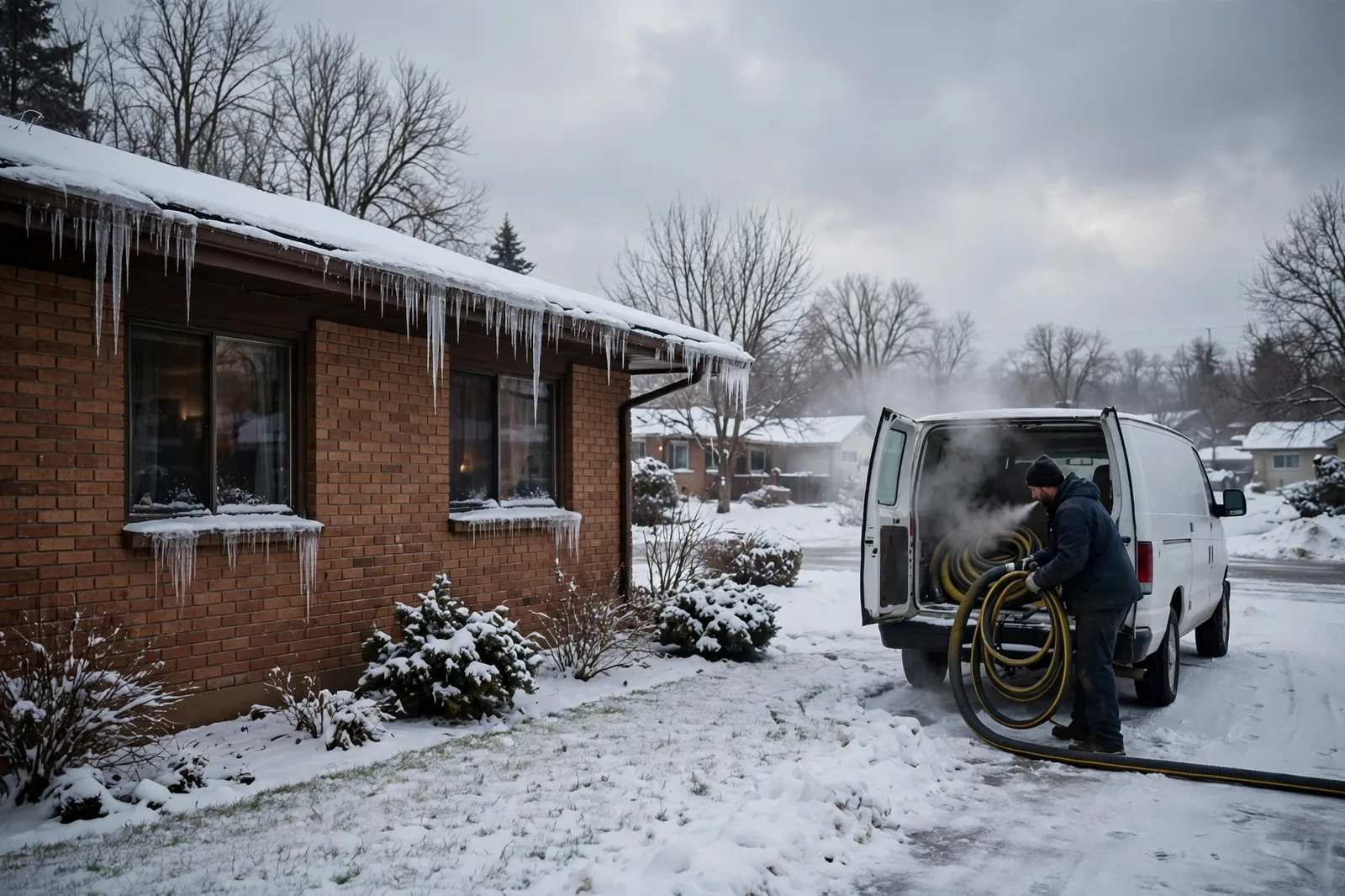 Burst Pipe & Freeze Water Damage Repair King Hill, ID — a technician repairing a burst pipe in a home