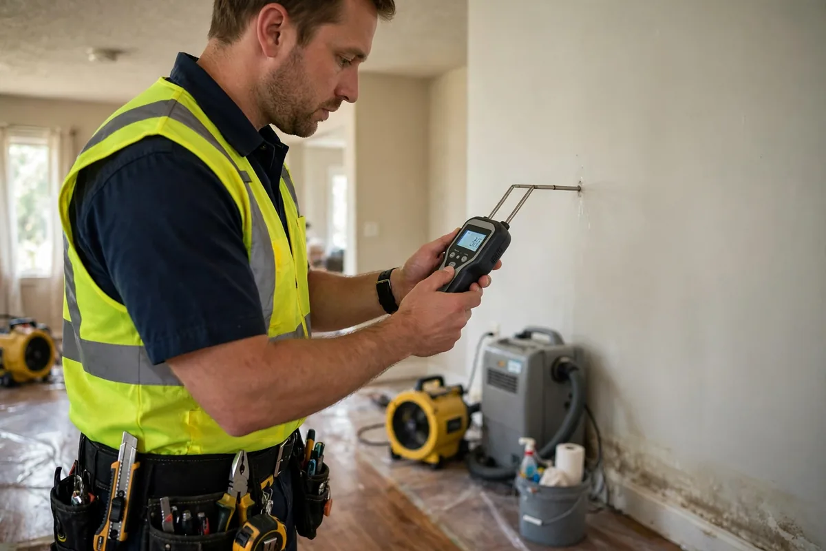 Burst Pipe & Freeze Water Damage Repair Macks Inn, ID — a technician fitting pipe insulation