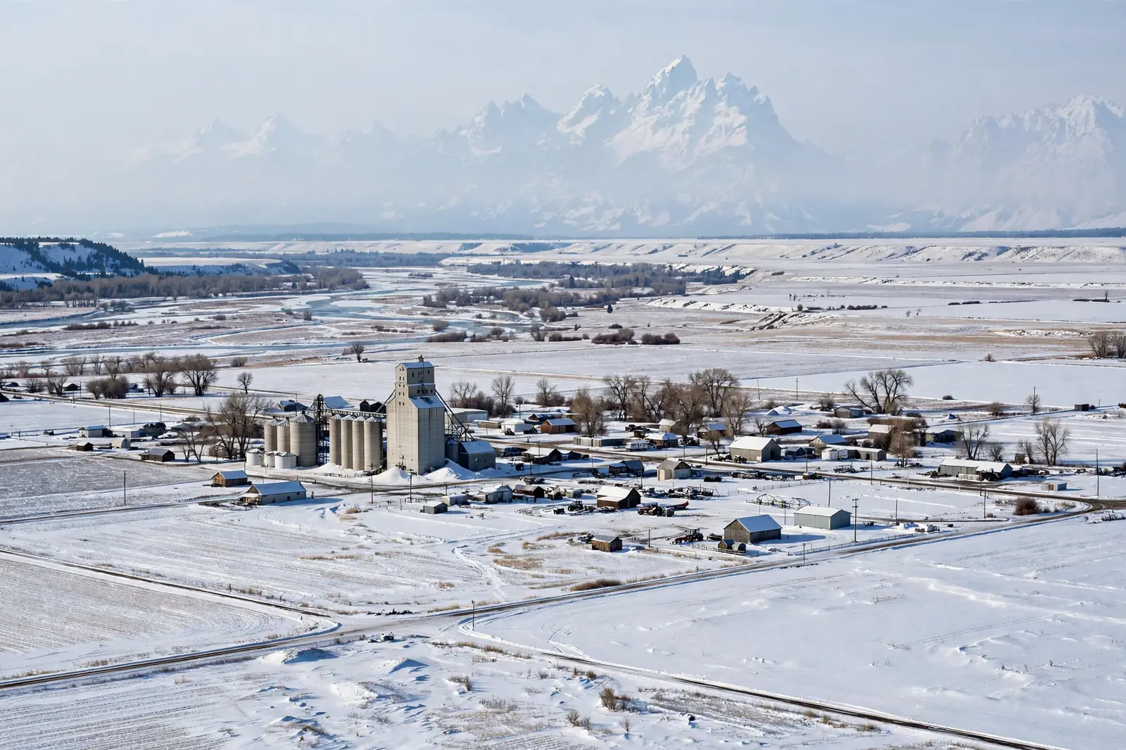 Burst Pipe & Freeze Water Damage Repair Madison County, ID — an Idaho winter landscape in Madison County with a service van