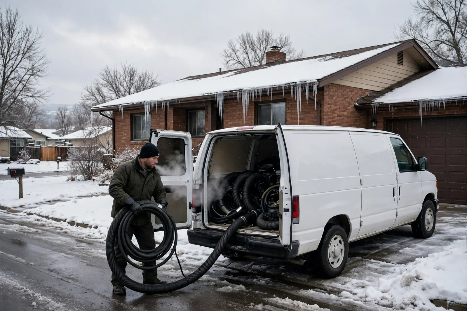 Burst Pipe & Freeze Water Damage Repair Melba, ID — a technician repairing a burst pipe in a home