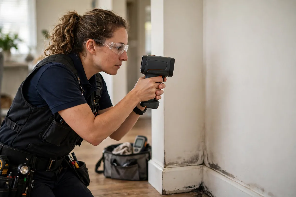 Burst Pipe & Freeze Water Damage Repair Midvale, ID — a technician fitting pipe insulation