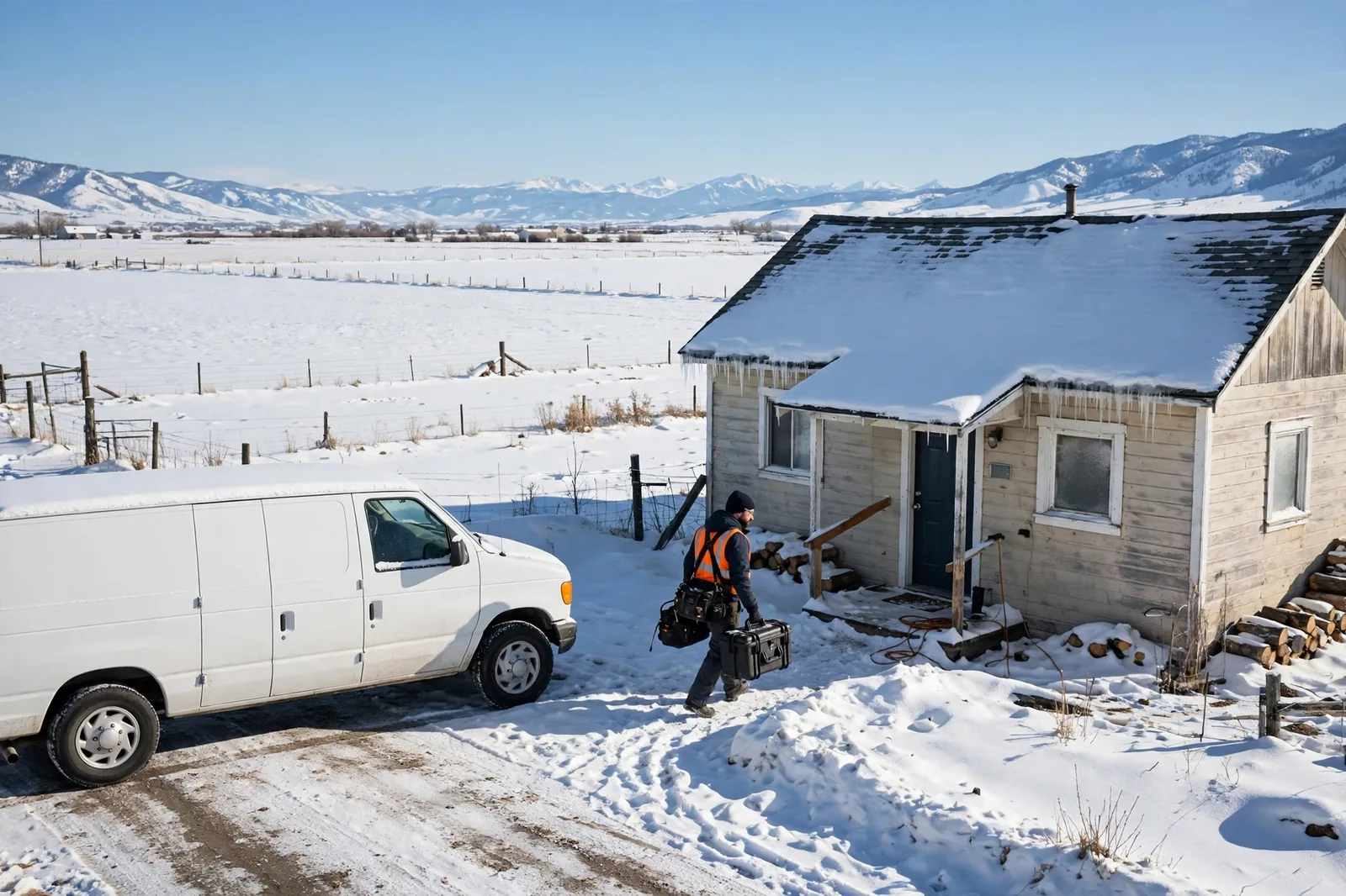 Burst Pipe & Freeze Water Damage Repair Moreland, ID — a technician repairing a burst pipe in a home