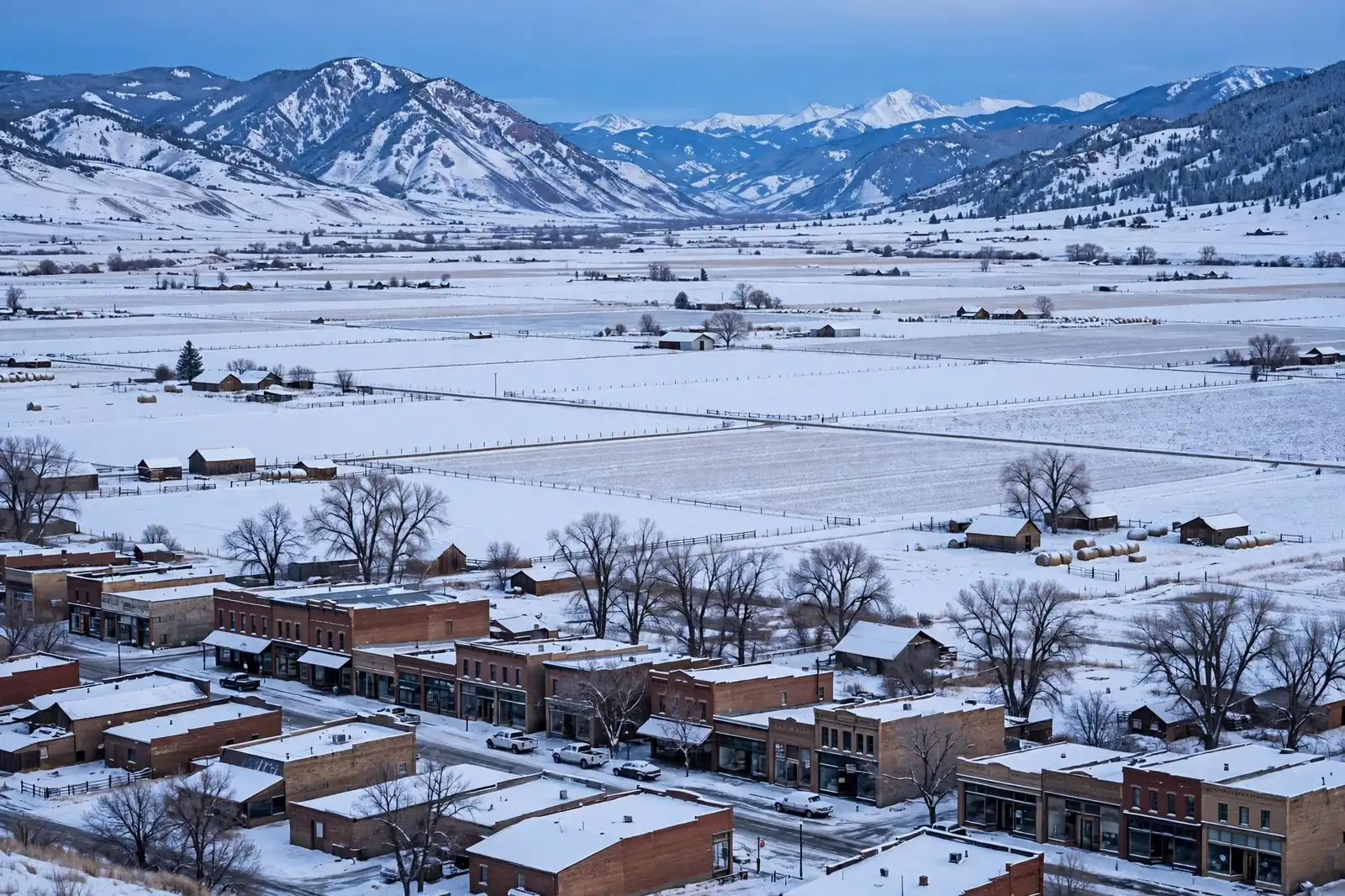 Burst Pipe & Freeze Water Damage Repair Owyhee County, ID — an Idaho winter landscape in Owyhee County with a service van