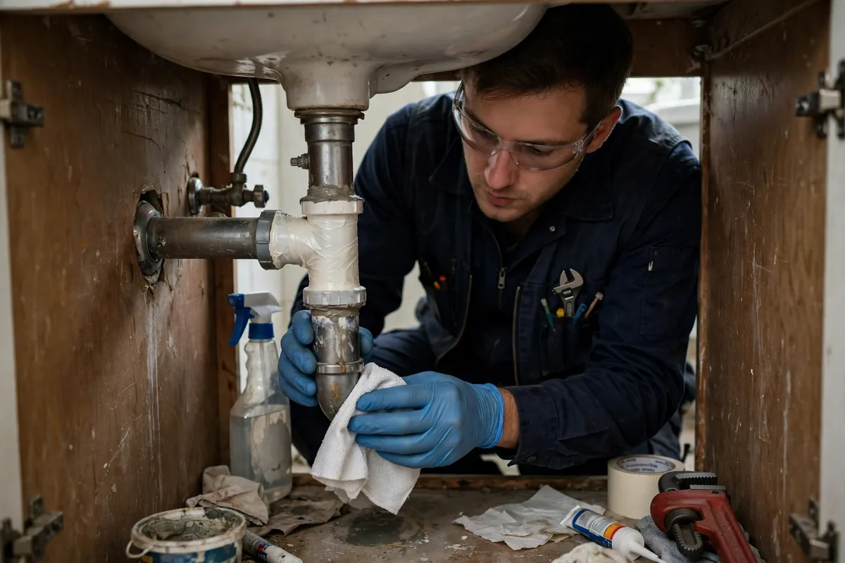 Burst Pipe & Freeze Water Damage Repair Parker, ID — a technician fitting pipe insulation