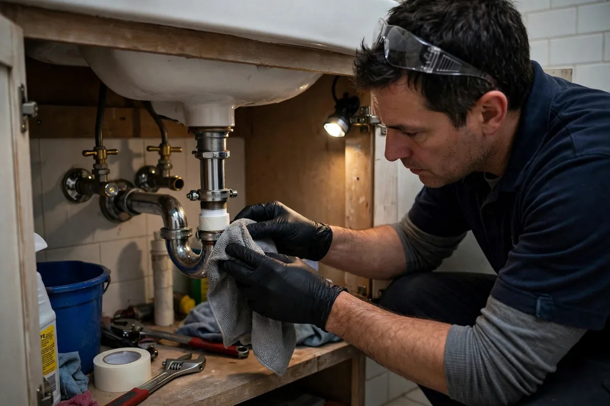 Burst Pipe & Freeze Water Damage Repair Parma, ID — a technician fitting pipe insulation