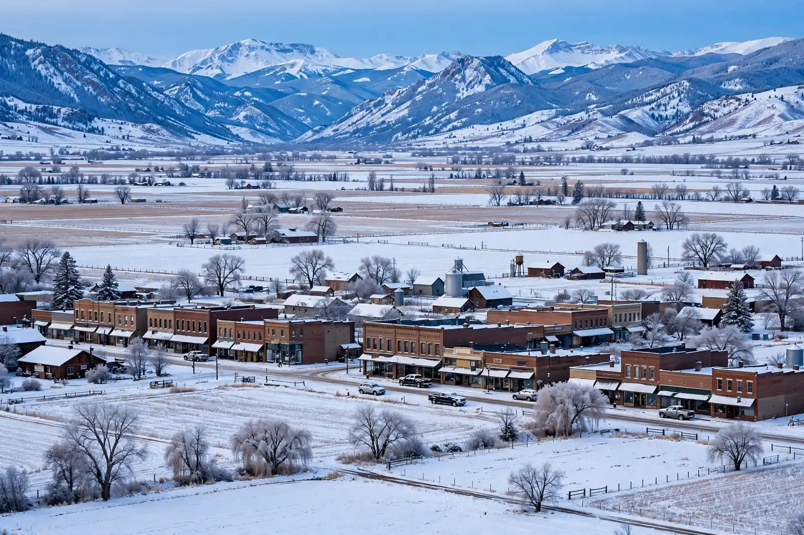 Burst Pipe & Freeze Water Damage Repair Payette County, ID — an Idaho winter landscape in Payette County with a service van