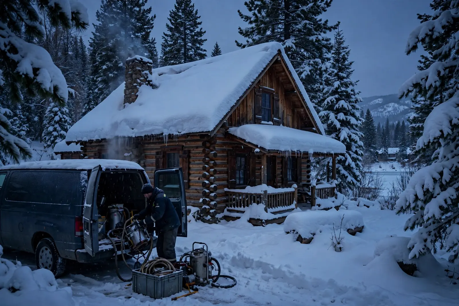 Burst Pipe & Freeze Water Damage Repair Plummer, ID — a technician repairing a burst pipe in a home