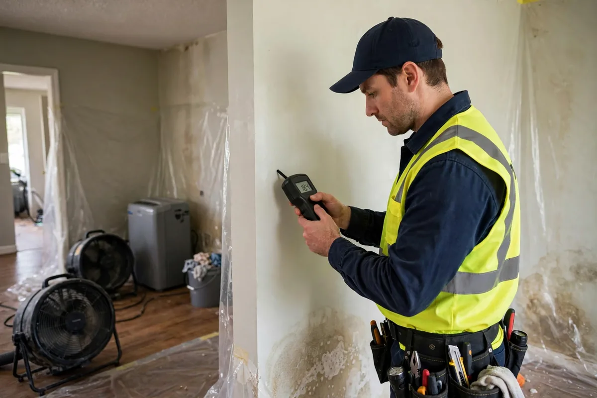 Burst Pipe & Freeze Water Damage Repair Post Falls, ID — a technician fitting pipe insulation