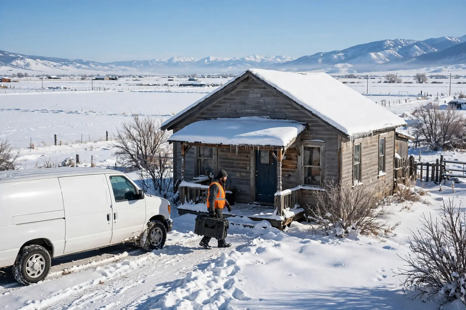 Burst Pipe & Freeze Water Damage Repair Preston, ID — a technician repairing a burst pipe in a home