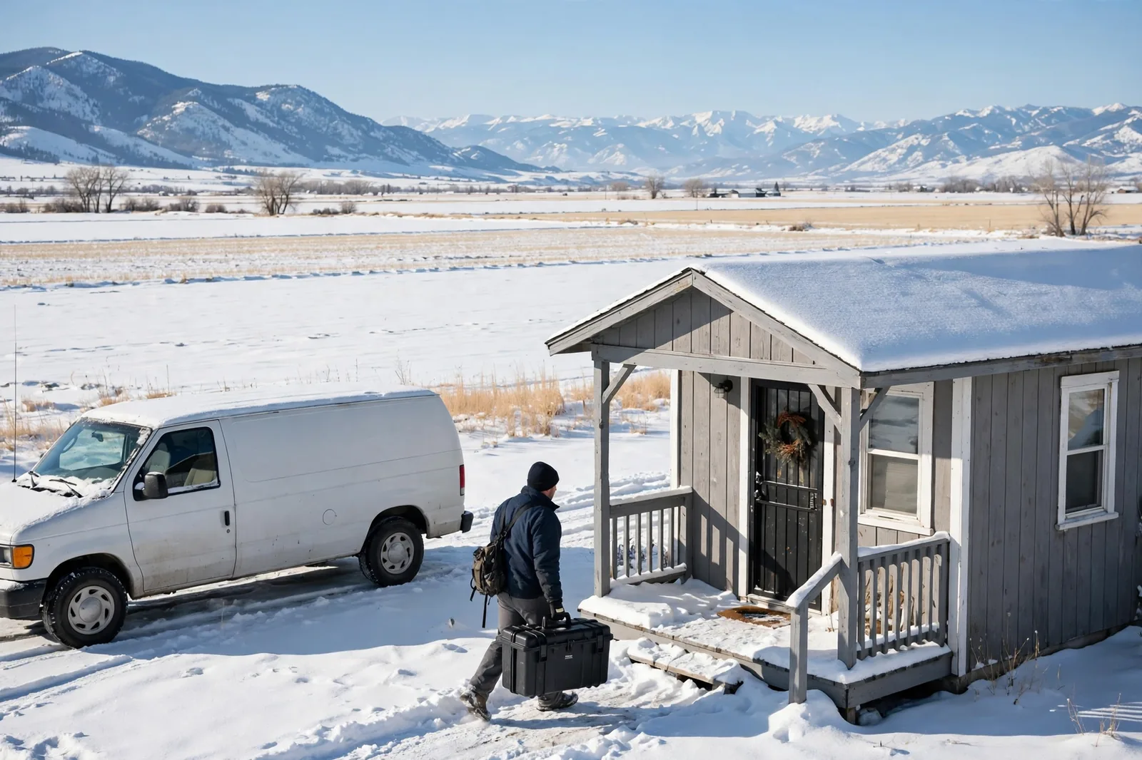 Burst Pipe & Freeze Water Damage Repair Rigby, ID — a technician repairing a burst pipe in a home