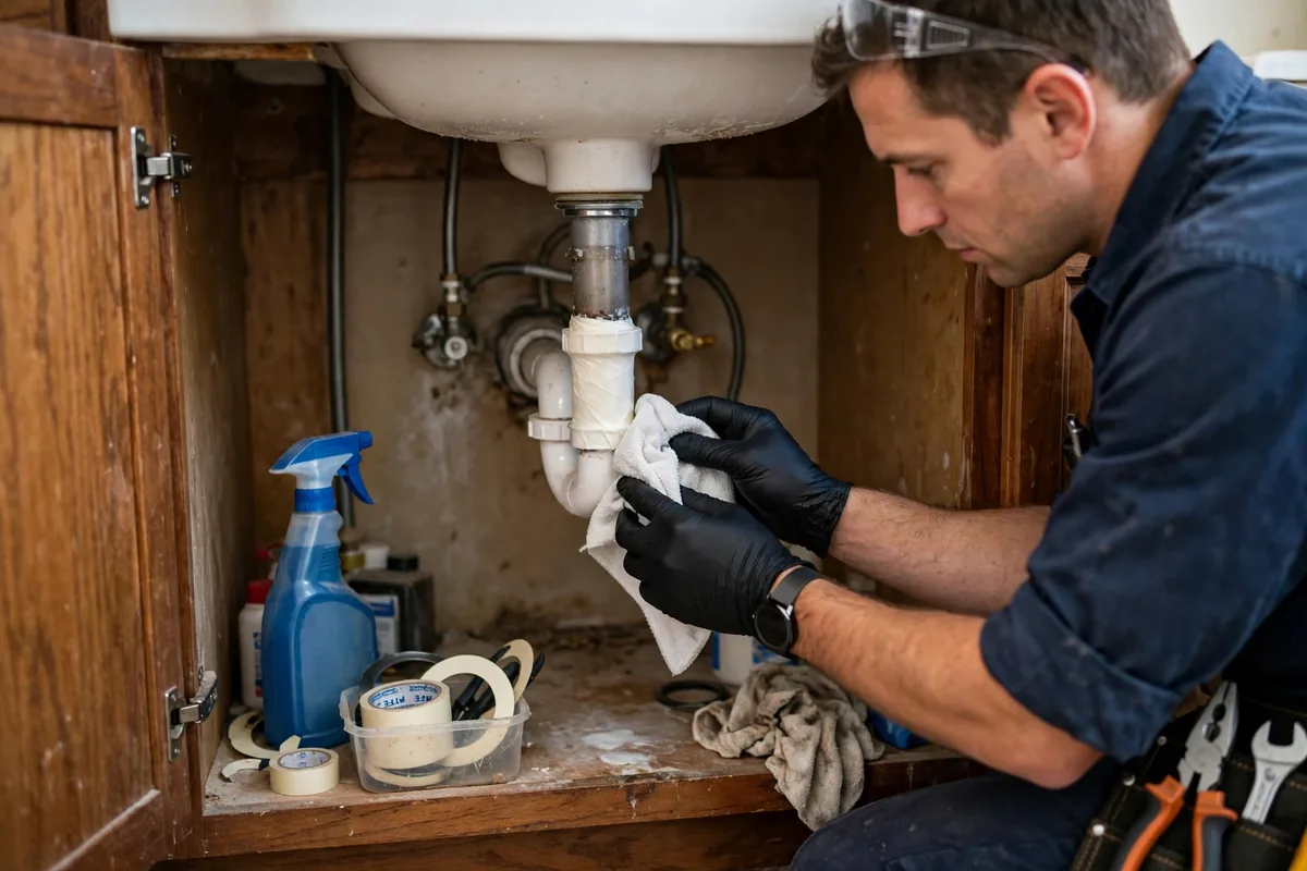 Burst Pipe & Freeze Water Damage Repair Saint Anthony, ID — a technician fitting pipe insulation