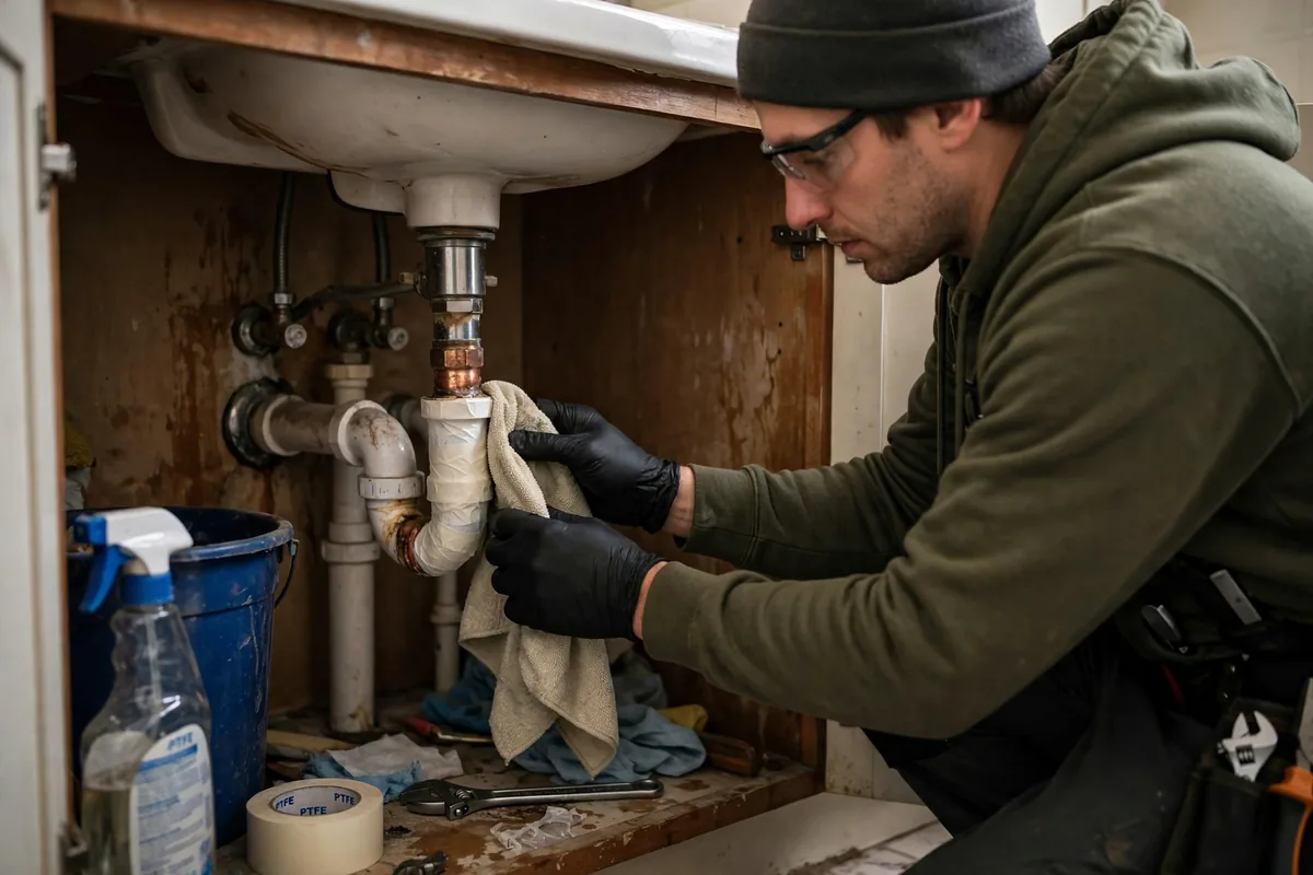 Burst Pipe & Freeze Water Damage Repair Sandpoint, ID — a technician fitting pipe insulation