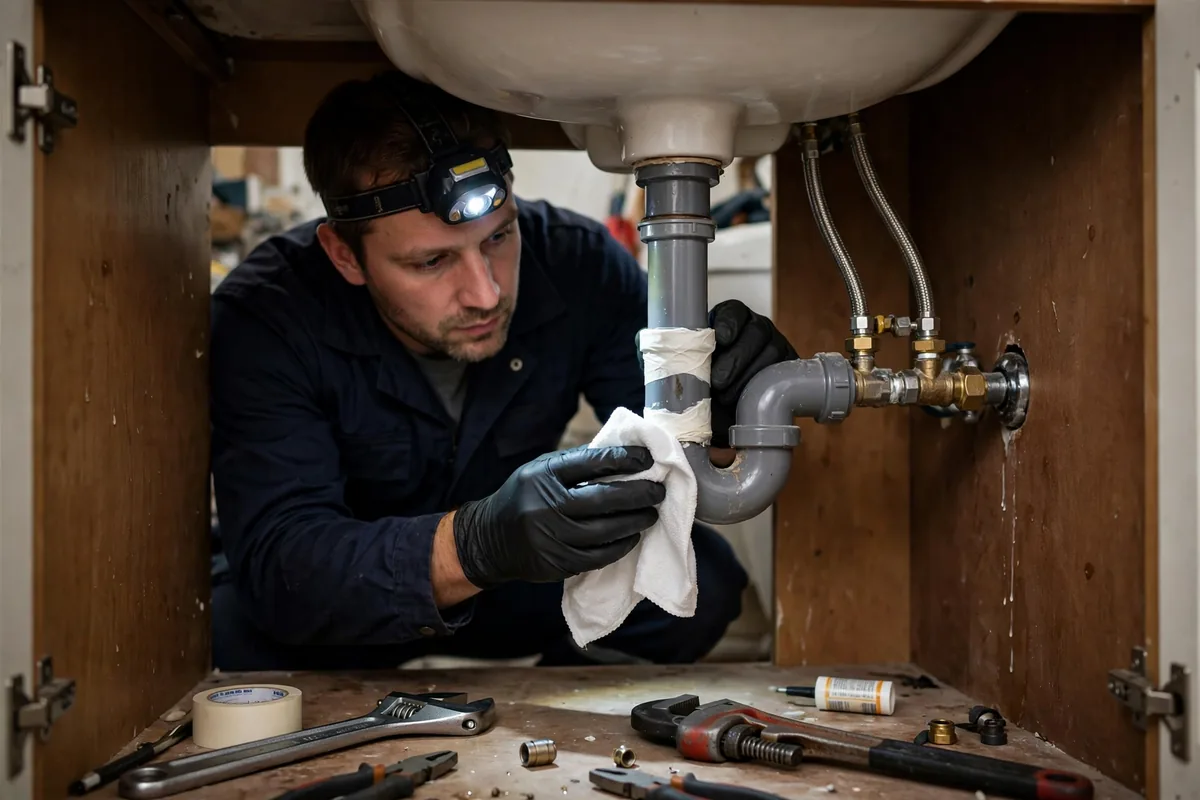 Burst Pipe & Freeze Water Damage Repair Shelley, ID — a technician fitting pipe insulation